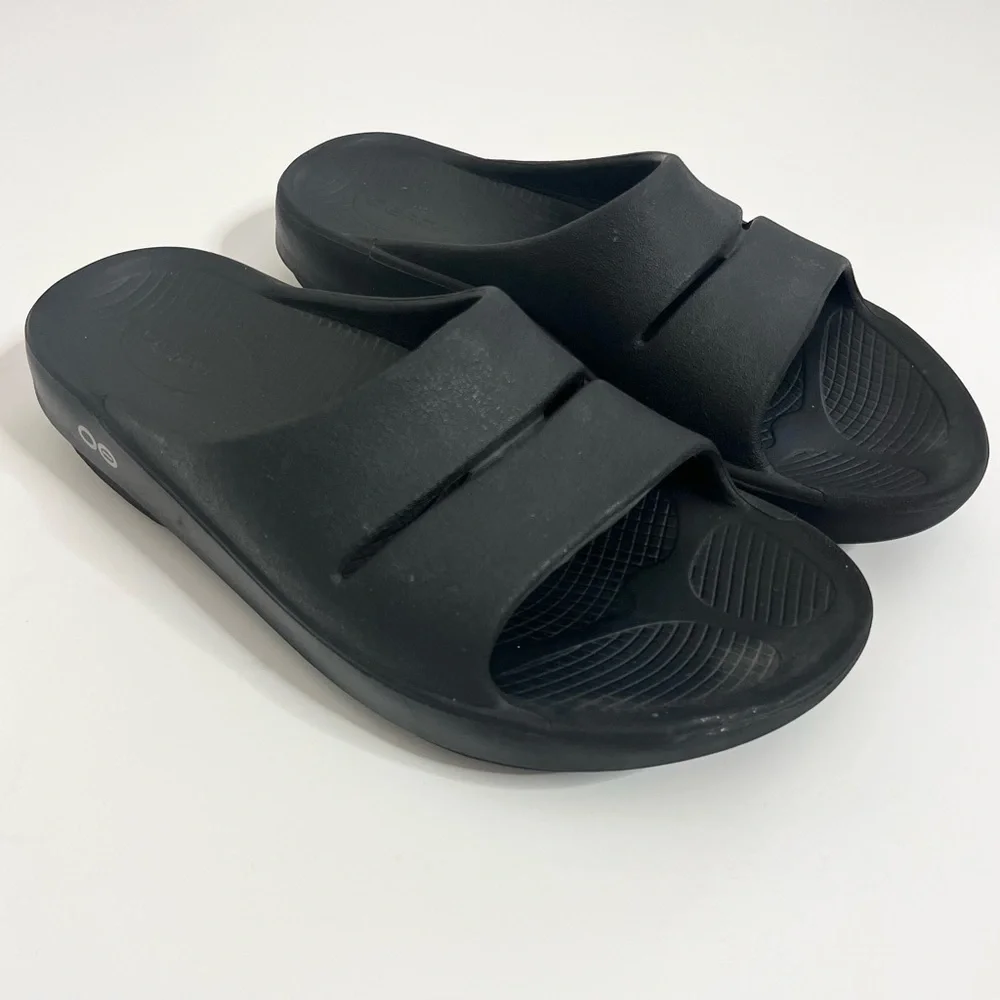 Oofos Ooahh Slides Black Size M 6 / W 8